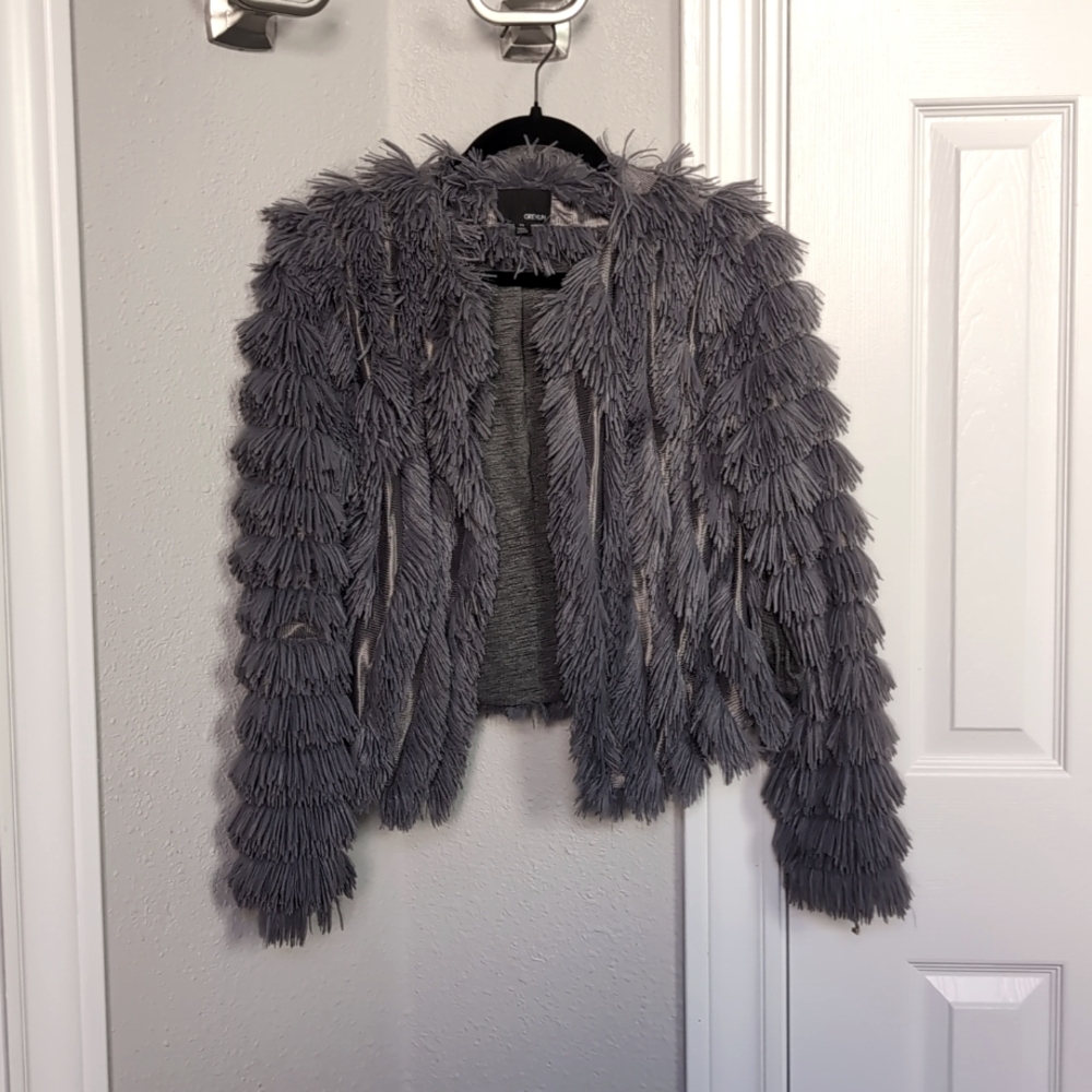 Greylin faux fur jacket XS gray
